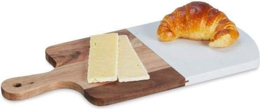 Firkantet skjærebrett i tre og marmor