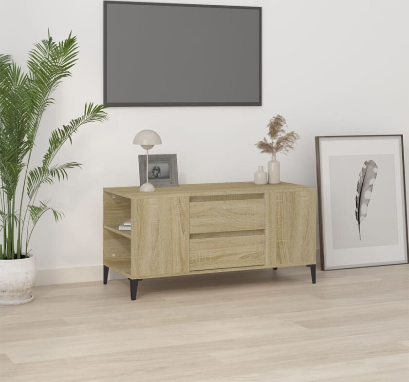 TV-benk sonoma eik 102x44,5x50 cm konstruert tre