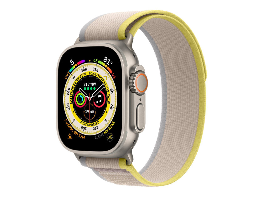 Watch Ultra GPS + Cellular 49mm Titanium Case with Yellow/Beige Trail Loop - M/L