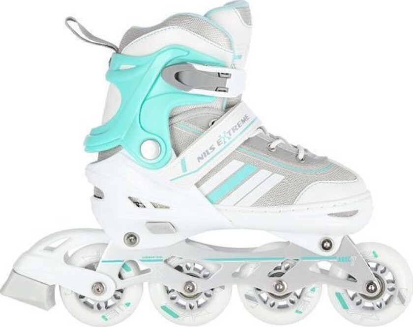 Nils Extreme Nh18191 Rulleskøyter Med Utskiftbar, Justerbar Løper, Hvit, Størrelse 34-38