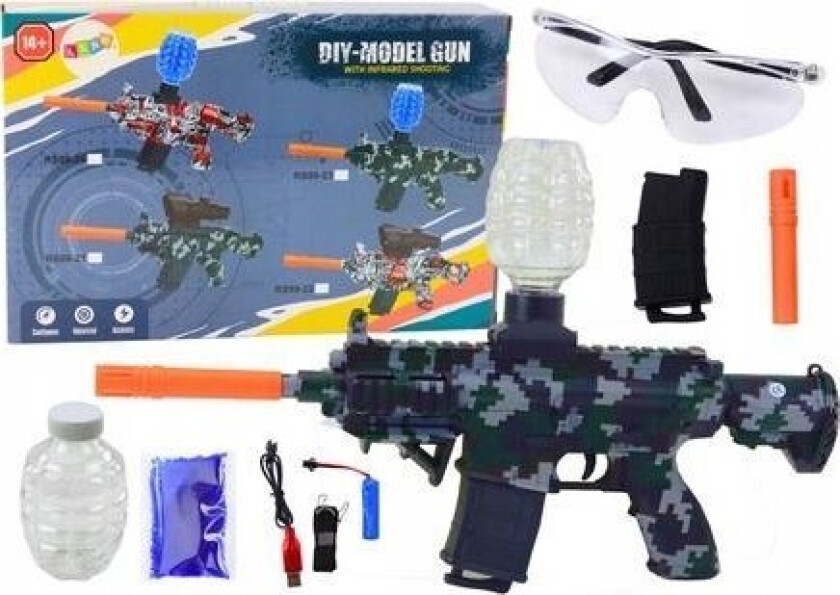 Leantoys Water Bullet Rifle Gun M416 Automatisk Brillestropp