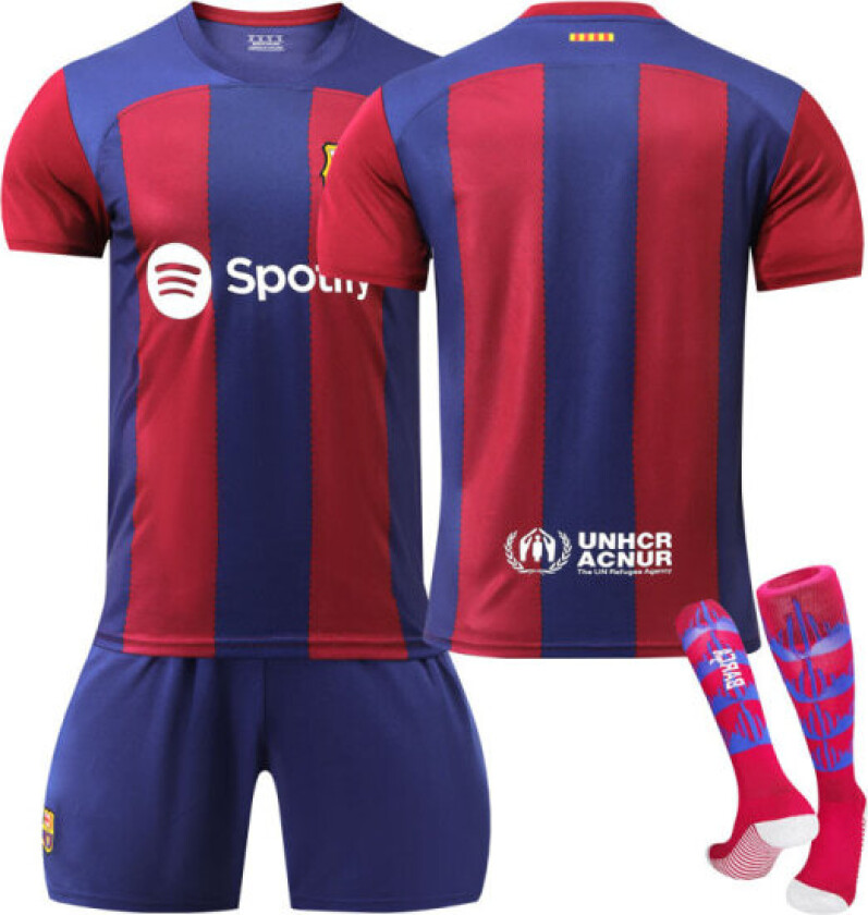 2324 Barcelona hjemmedrakt barn student voksen trening drakt sportsdrakt herre og dame fotballuniform No number S