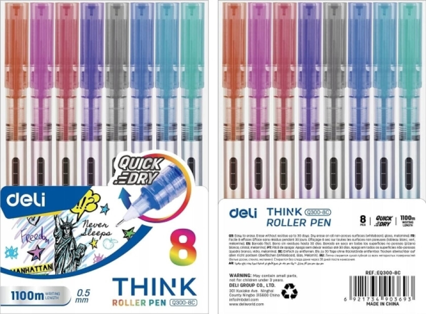 Think Kulepenn 0,5Mm 8 Farger