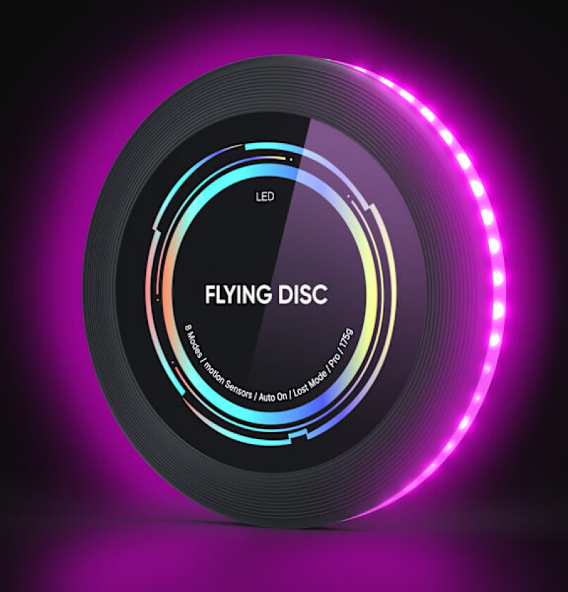 Laderbar LED Frisbee - 16 millioner farger RGB - Smarte moduser - Automatisk tenning - Morsom gave til jul, bursdag og camping Purple