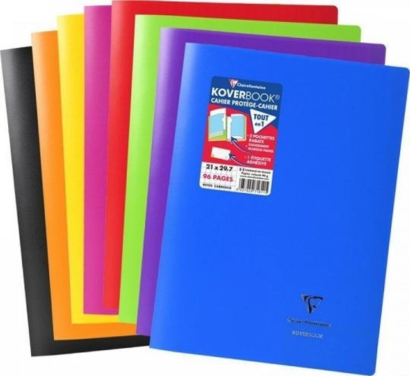 Notatbok A4 48K Grid Coverbook Pp 1 Stk Mix Farger