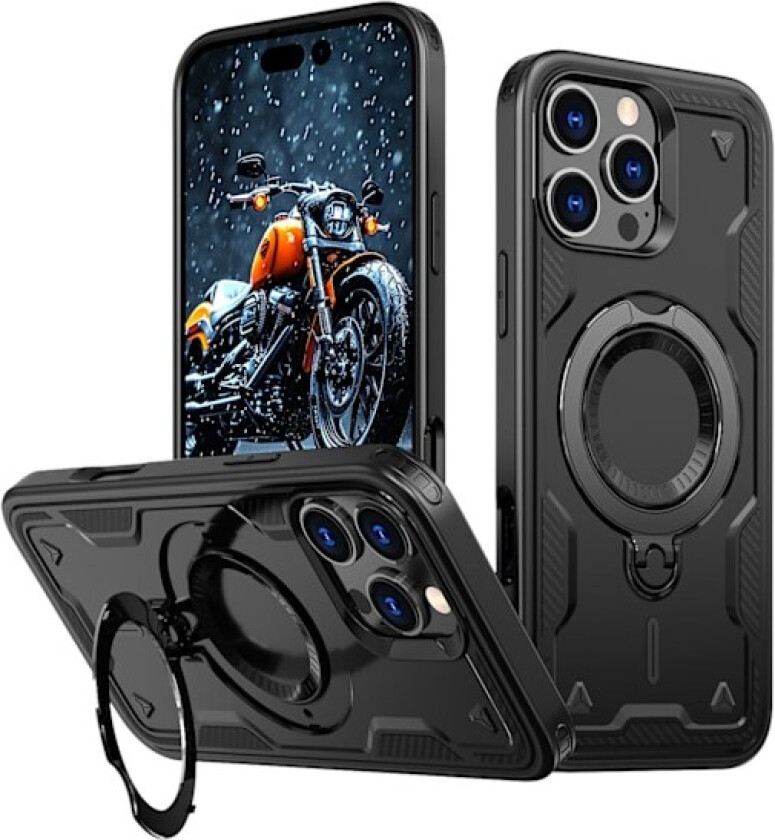 Hybrid Armor Trendy Case with MagSafe for iPhone 16 Pro - Black Black