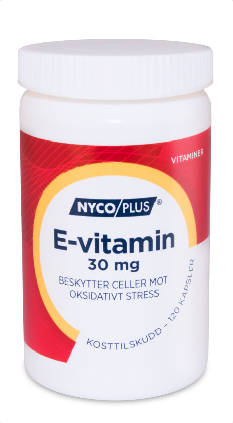 30 mg E-vitamin kapsler, 120 stk.