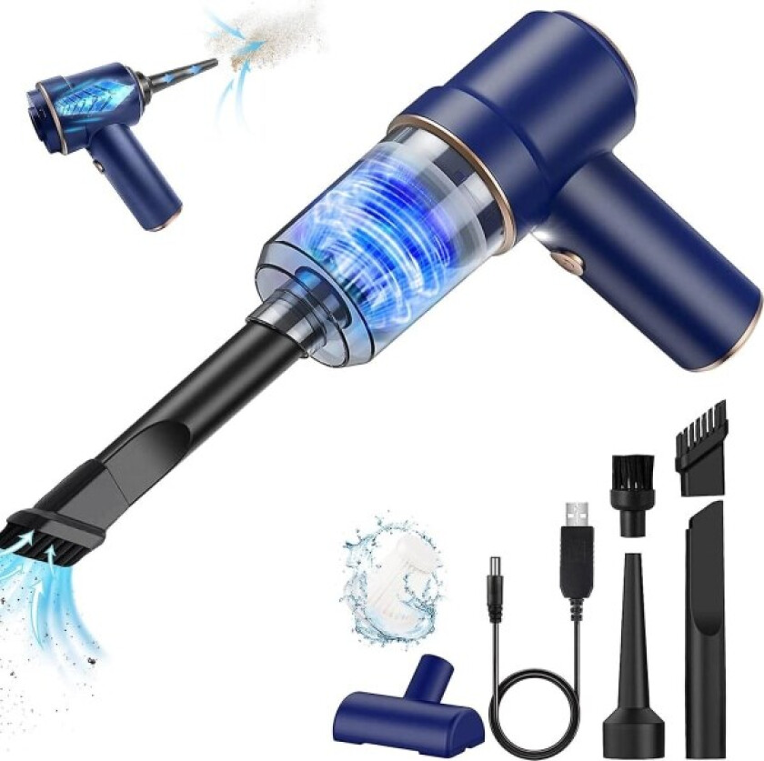 Trådløs håndholdt støvsuger for bil, 45w 3600ma kraftig minivakuum, håndholdt støvsuger med LED-lys og vaskbart HEPA-filter