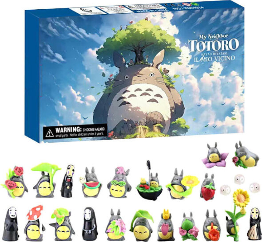 Halloween Dekorativ Min Nabo Totoro Blind Box Leke, Halloween Adventskalender med 24 Figurer Gaver