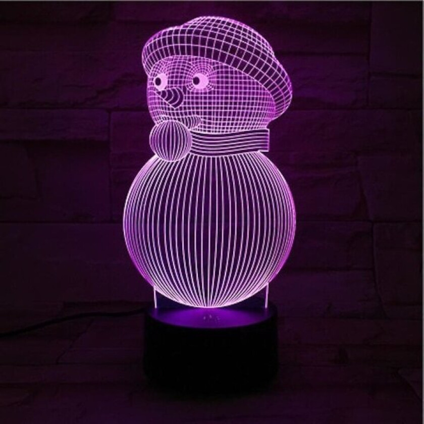 Ny Christmas Snowman3d Led Nattlampe Barnsoverom bordlampe