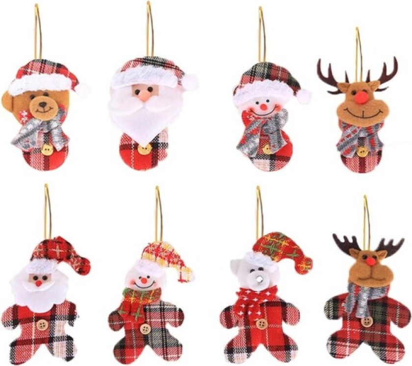 8-delt julekule sett: Festlig juletrepynt og romdekor