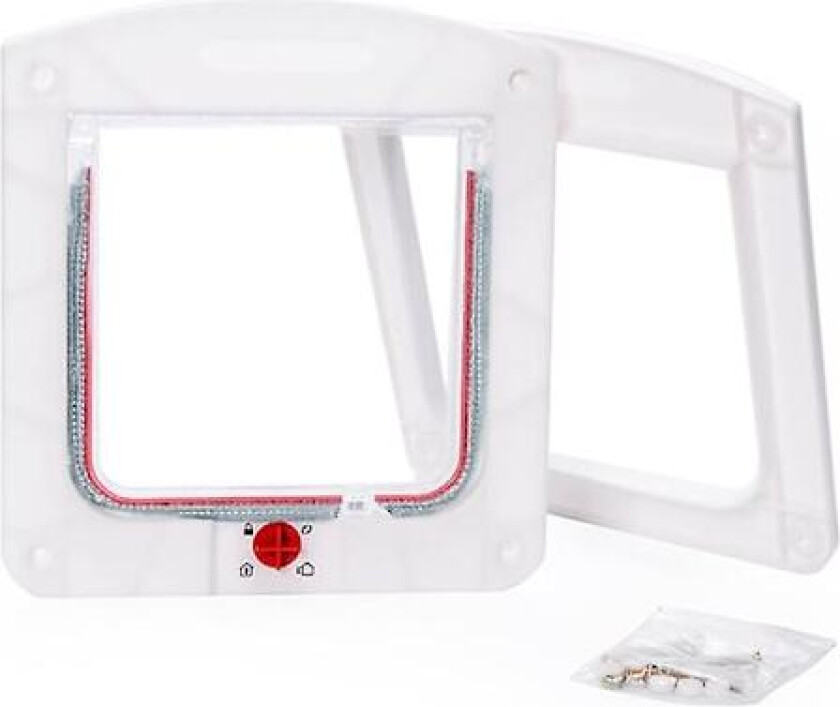 Deluxe magnetisk katteluke, selektiv inngang, 4-veis låsing - Staywell (hvit)