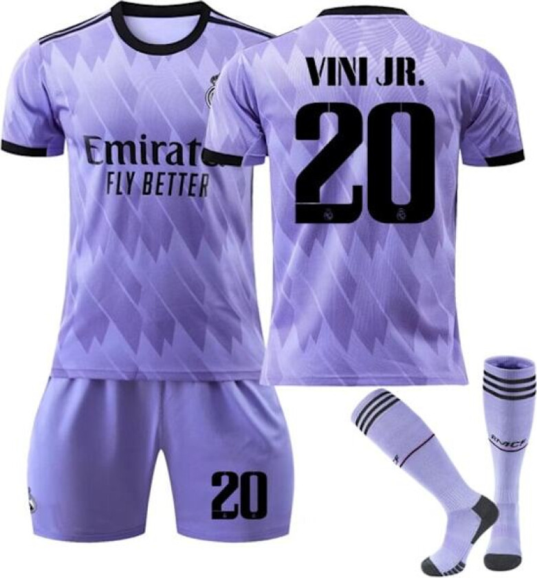 Real Madrid Borte Lilla Nr. 10 Modrić Nr. 20 Vini Jr. Fotballdrakt - Perfekt #20 4-5Y #10 #10 12-13Y #10 12-13Y