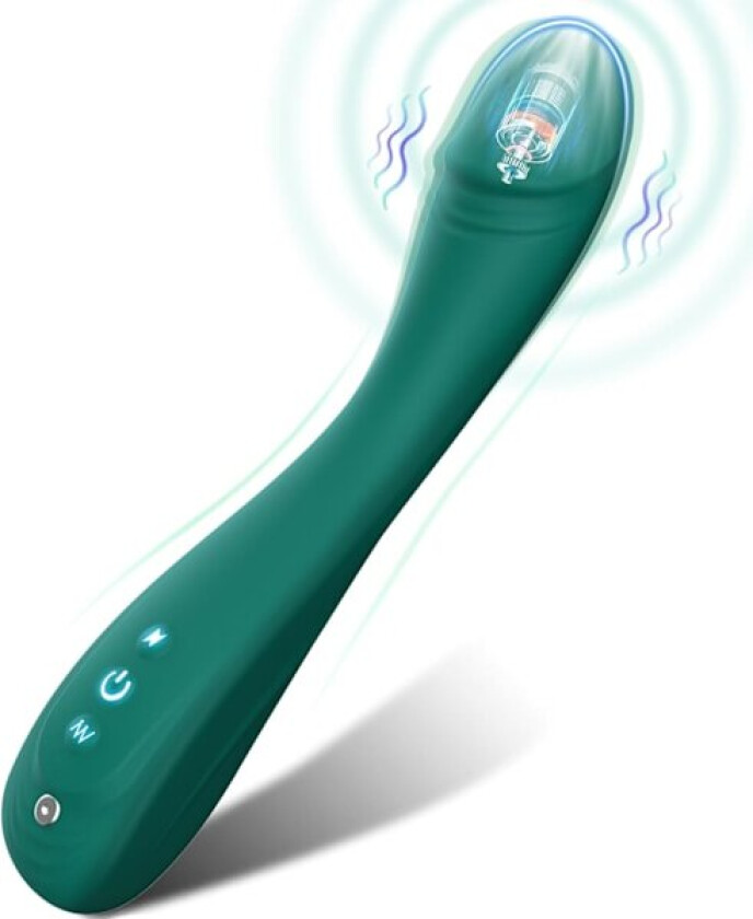 Dildo G-punkt Vibrator Sexleketøy for Klitorisstimulering med Kraftig Vibrasjon, Anal Dildo Sexleketøy med 7 Vibrasjonsmoduser (Grønn)