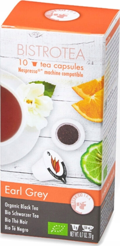 Organic Tea Capsules For Nespresso® Machines Bistro Tea Earl Grey, 10 Pcs.