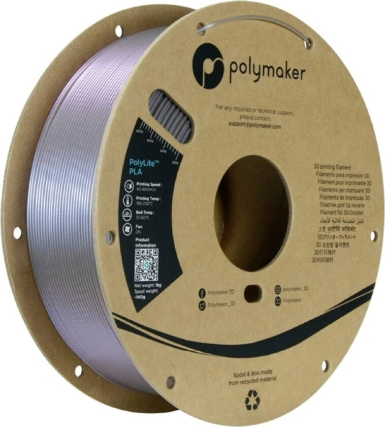 Polymaker Pa02081 Starlight Filament Pla-Plast Flerfarvet, Farveskift 1.75 Mm 1000 G Starlight Mercury Polylite™ 1 Stk