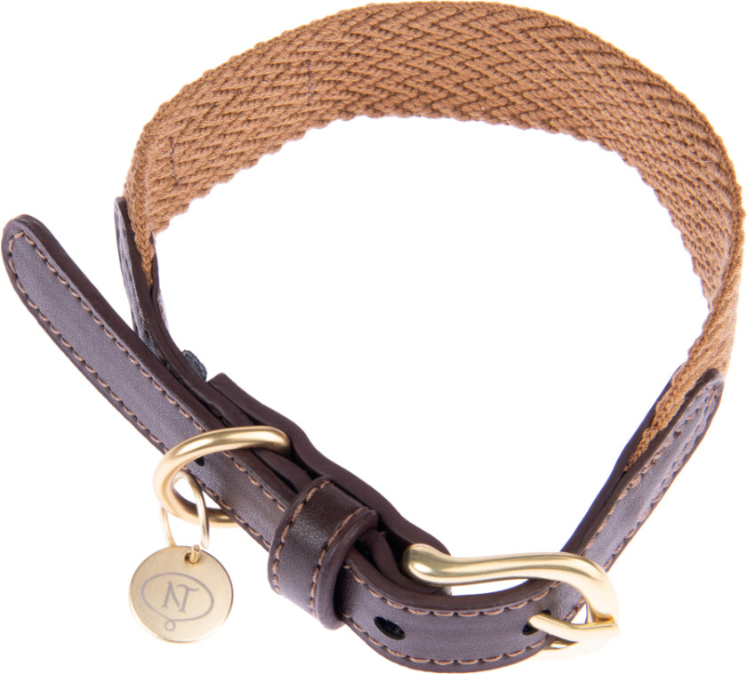 Bloom Halsbånd, karamell - Str M: 38 - 44 Halsomfang, B 32 mm
