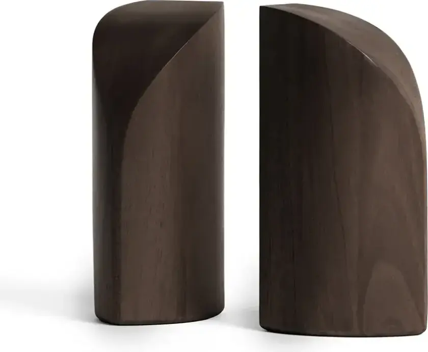 Bilde av PI bokstøtte lakkert mørk brun mahogni -sett med 2 stk