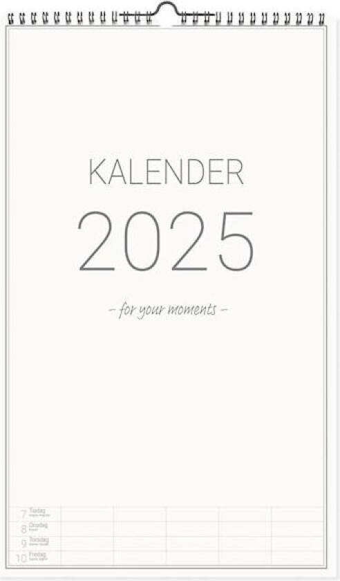 Familiekalender vegg 2025 Clean Paperstyle