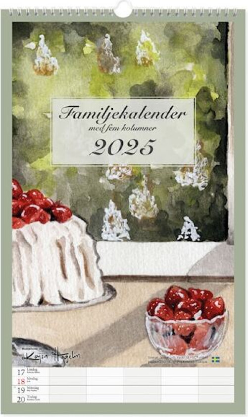 Familiekalender vegg 2025 Design Kajsa Hagelin Paperstyle