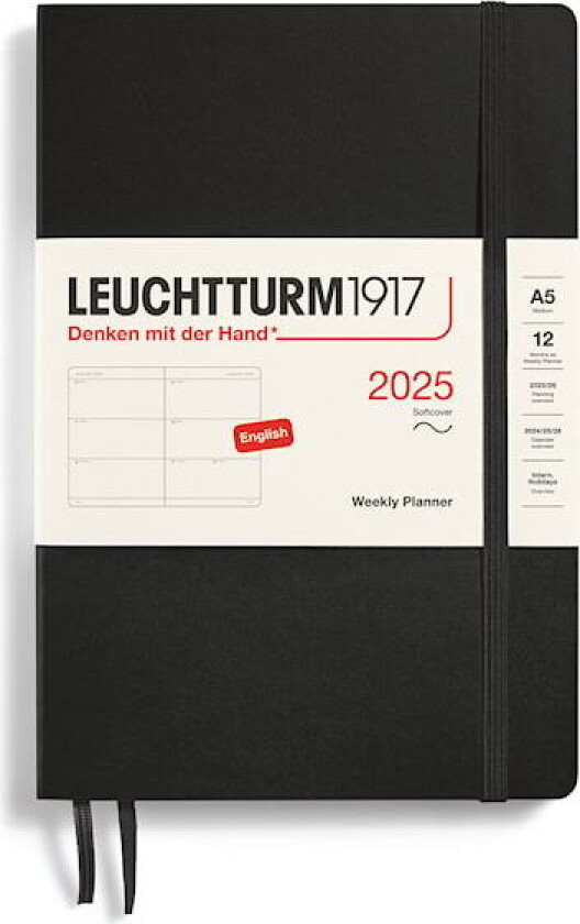 Kalender A5 2025 Weekly Planner Soft Black Leuchtturm1917