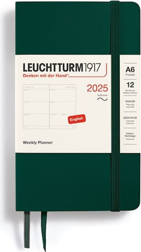 Kalender A6 2025 Weekly Planner Soft Forest Green Leuchtturm1917