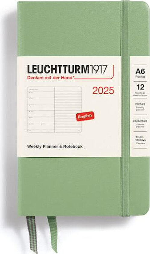 Kalender A6 2025 Weekly Planner/Notebook Hard Salvie Leuchtturm1917
