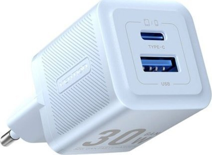 Kabel Zasilajcy Vention adowarka Sieciowa, Vention, Feql0-Eu, Usb-C, Usb- A, 30W/30W , Gan (Niebieska)