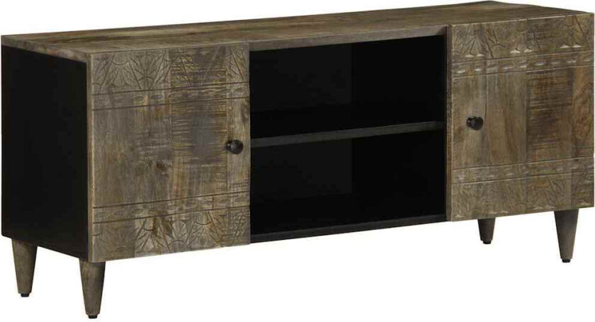 TV-benk lysegrå 105x33,5x46 cm heltre mango