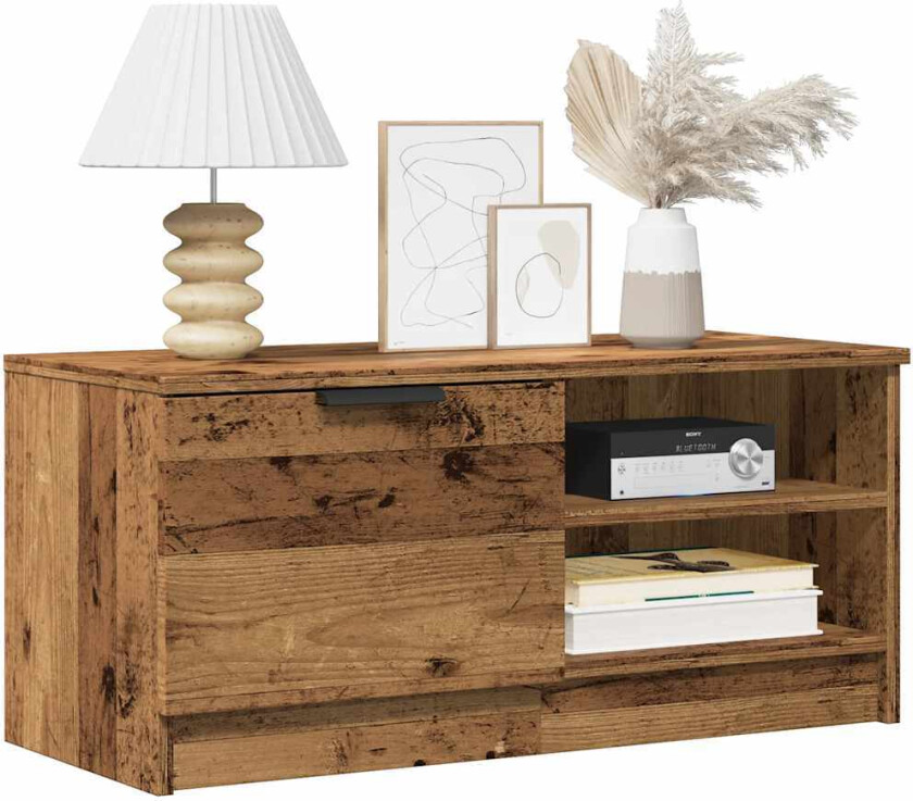 TV-benk gammelt tre 80x35x36,5 cm konstruert tre