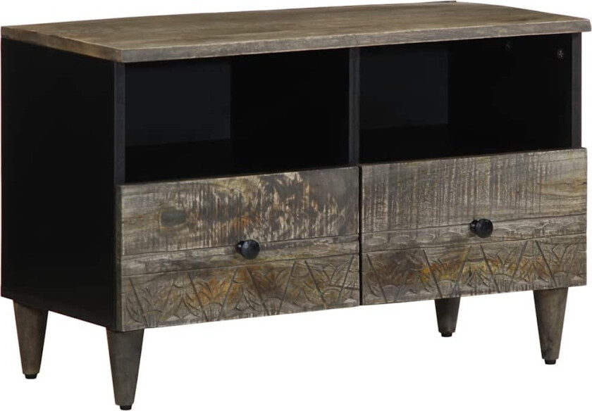 TV-benk lysegrå 70x33,5x46 cm heltre mango