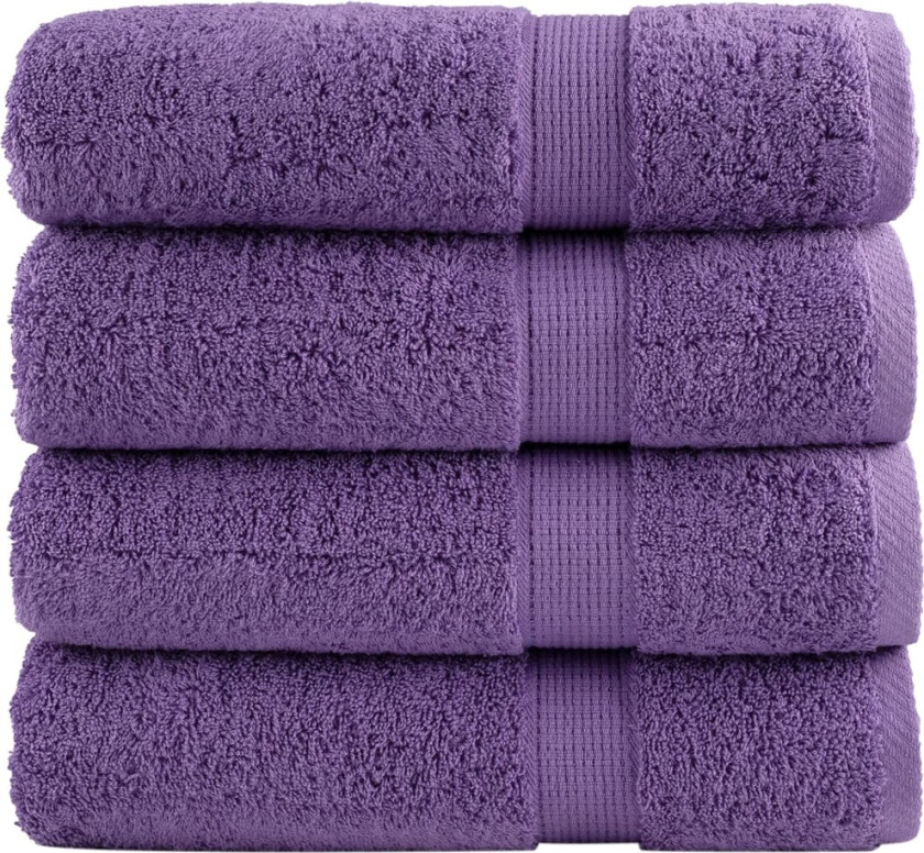 Premium dusjhåndklær SOLUND 4 stk lilla 70x140cm 600 g/m2