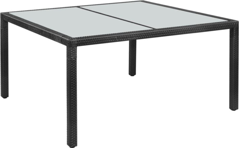 Hagebord svart 150x90x75 cm polyrotting