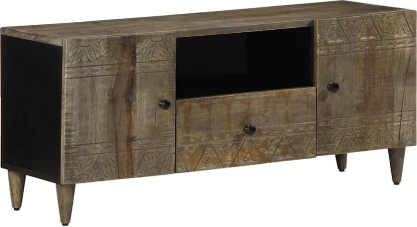 TV-benk lysegrå 105x33,5x46 cm heltre mango