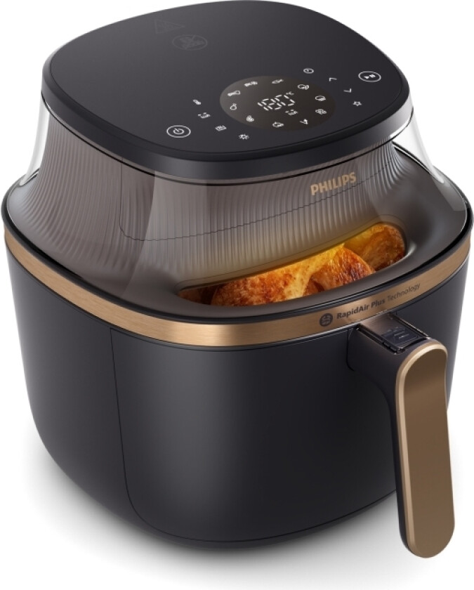 3000 Series Airfryer 6,2 L, Varmluftsfritös, 6,2 L, Rapid Air, 40 ° C, 200 ° C, Single