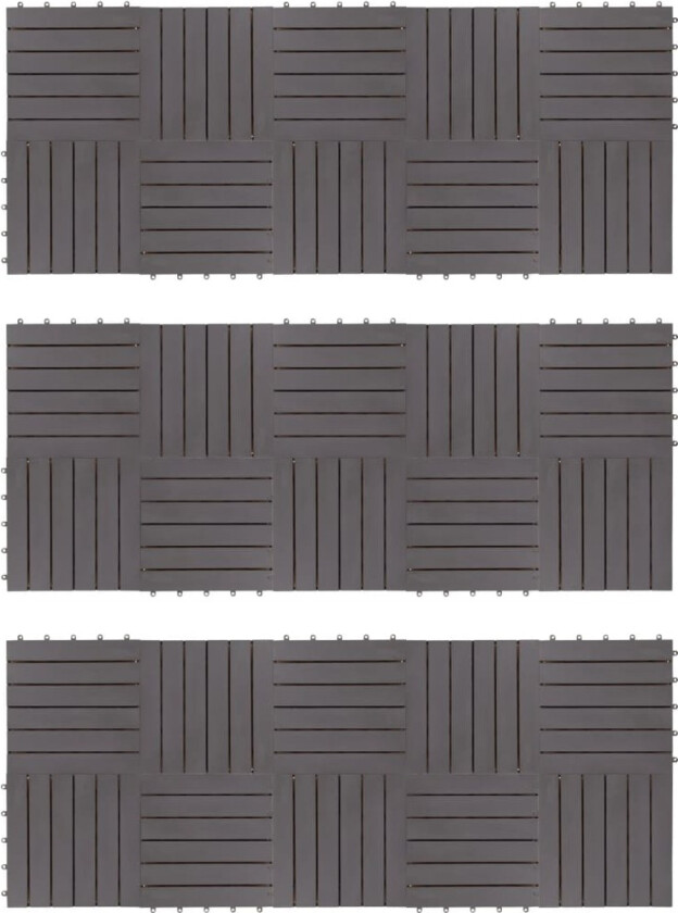 Terrassebord 30 stk gråvasket 30x30 cm heltre akasie