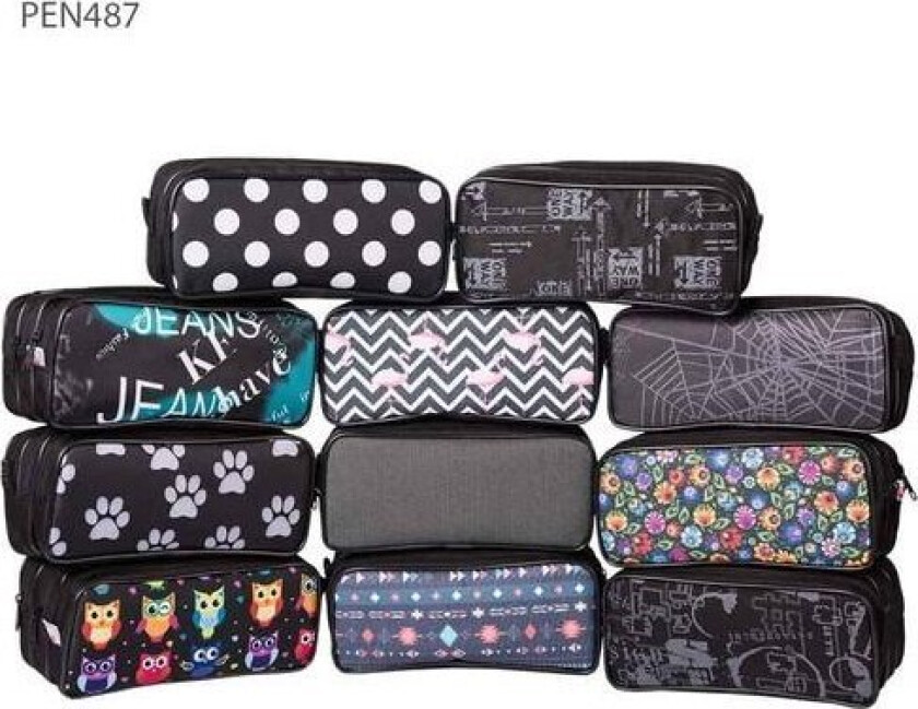Three Compartment Pencil Case Mix