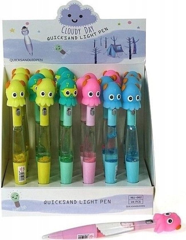 Teka Flerfarget Lysende Blekksprut Kulepenn (24 Stk)