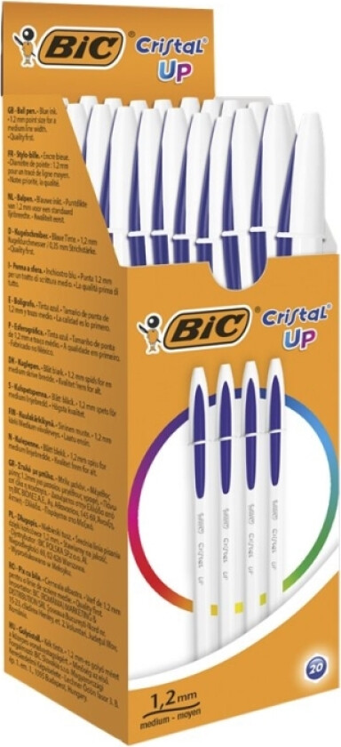 Bic Cristal Up - Kulepenn - Blå - 1.2 Mm (En Pakke 20)