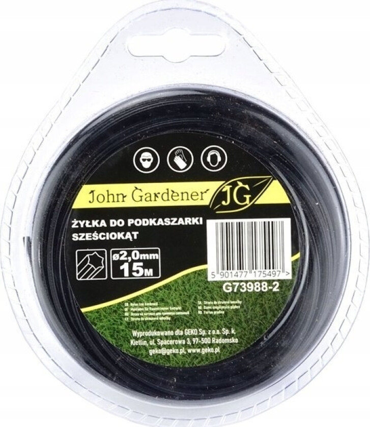 Geko Sekskantet Trimmerlinje 2,0Mmx15m (10/120)