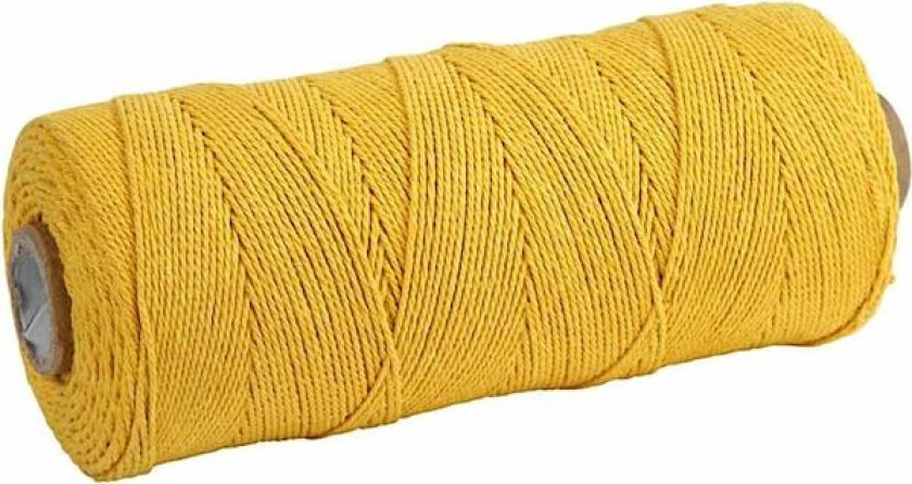 Knyttegarn, L: 315 m, tykkelse 1 mm, Tynn kvalitet 12/12, gul, 220g/ 1 nst.