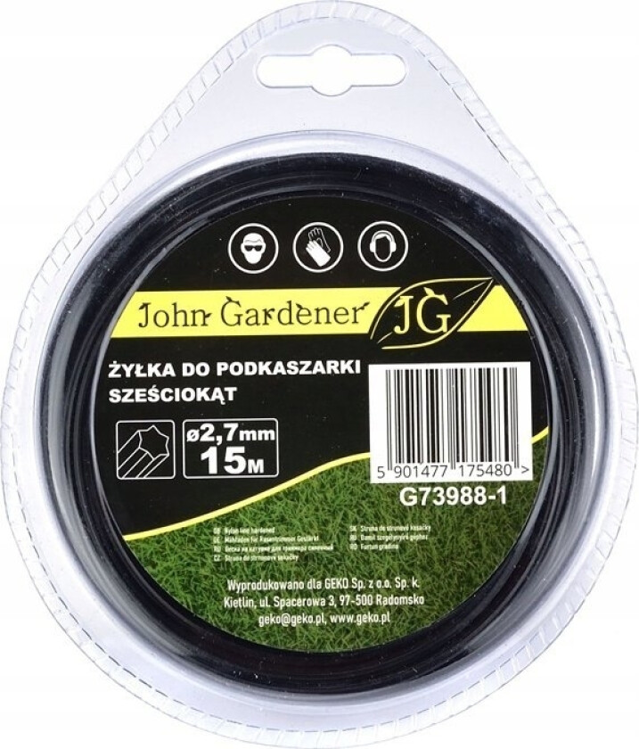 Geko Sekskantet Trimmerlinje 2,7Mmx15m (10/80)