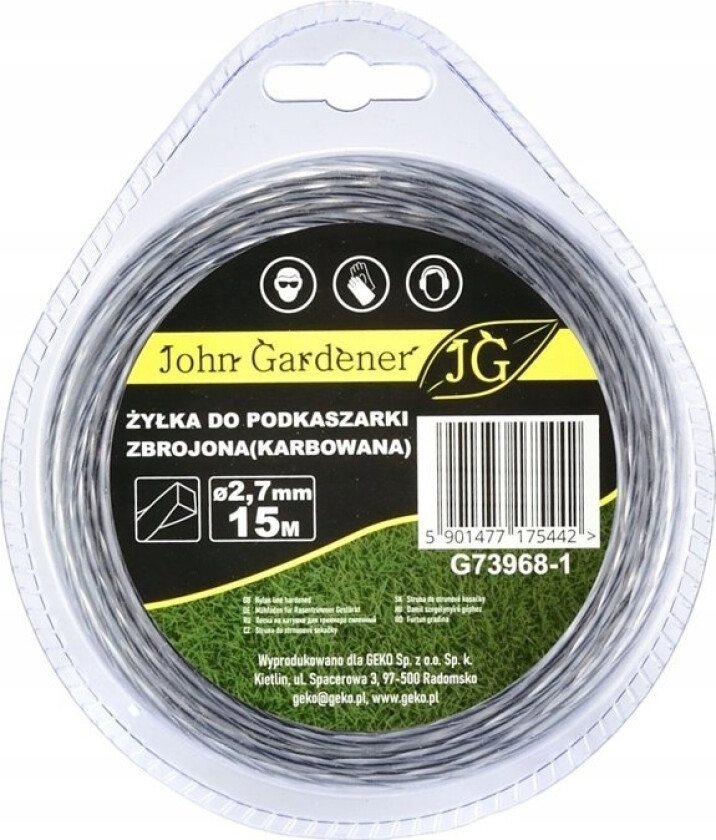 Geko Forsterket Trimmerlinje (Korrugert) 2,7Mmx15m (10/80)