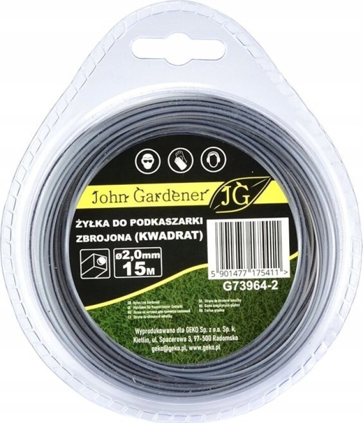 Geko Forsterket Trimmerlinje (Firkantet) 2,0 Mmx15 M (10/120)