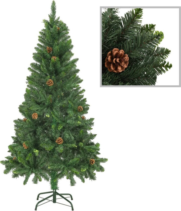 Kunstig juletre med furukongler grønn 150 cm