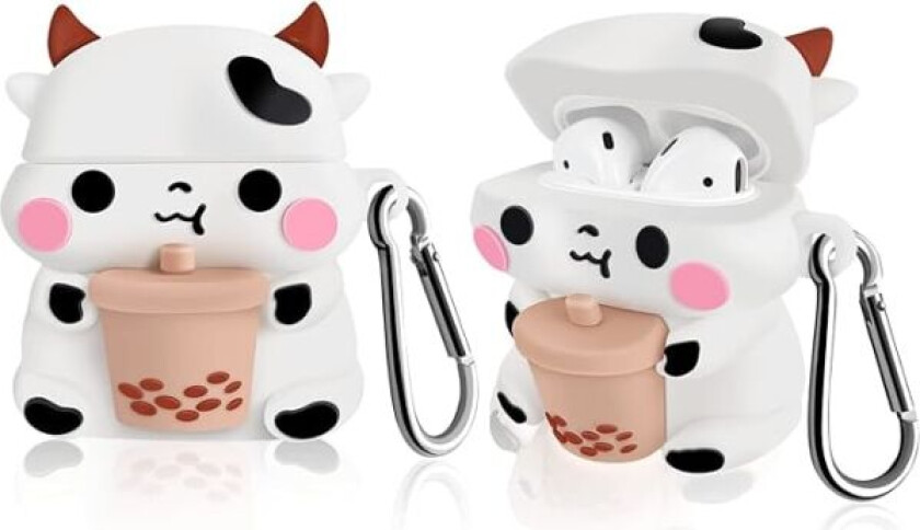1 stk. deksel til Airpods 1&2, mykt silikon 3D søtt morsomt kult morsomt deksel