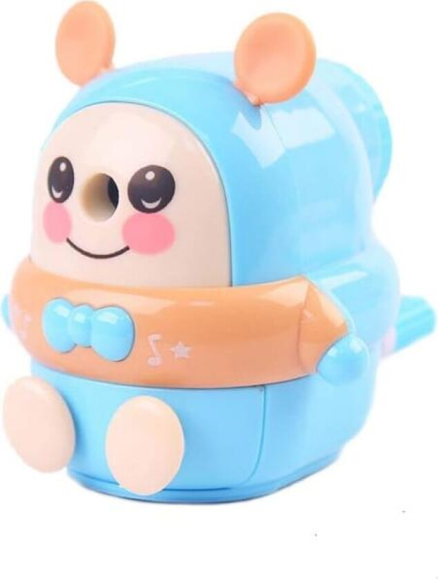 (Blå) Manuell blyantspisser, søt tegneserie-ape automatisk blyant