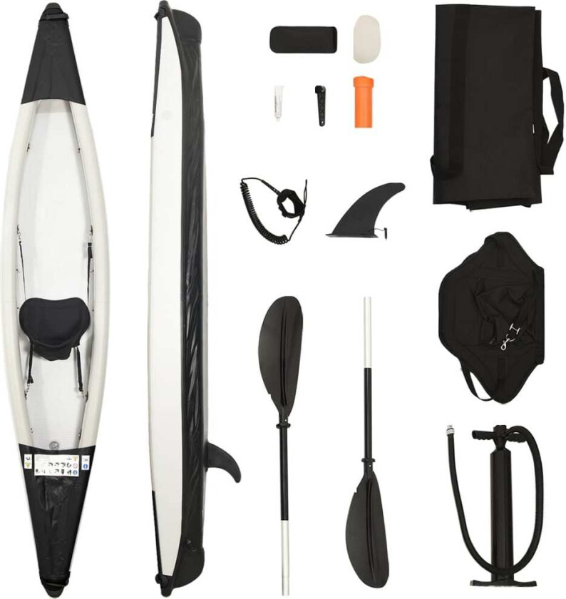 Oppblåsbar kajakk svart 375x72x31 cm polyester