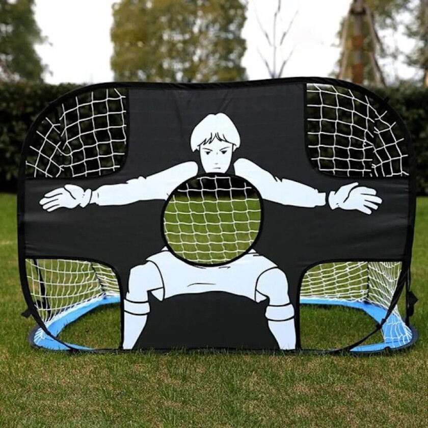 Foldbar nylon fotballmål for barn og voksne, fotballmål for lekeplass, hage, innendørs og utendørs Blue