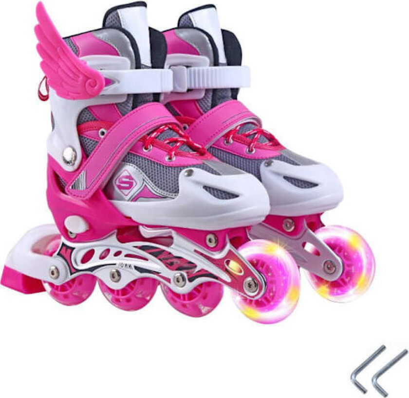 Inline Skates for Barn og Voksne Justerbare Rulleskøyter IsSkøyter